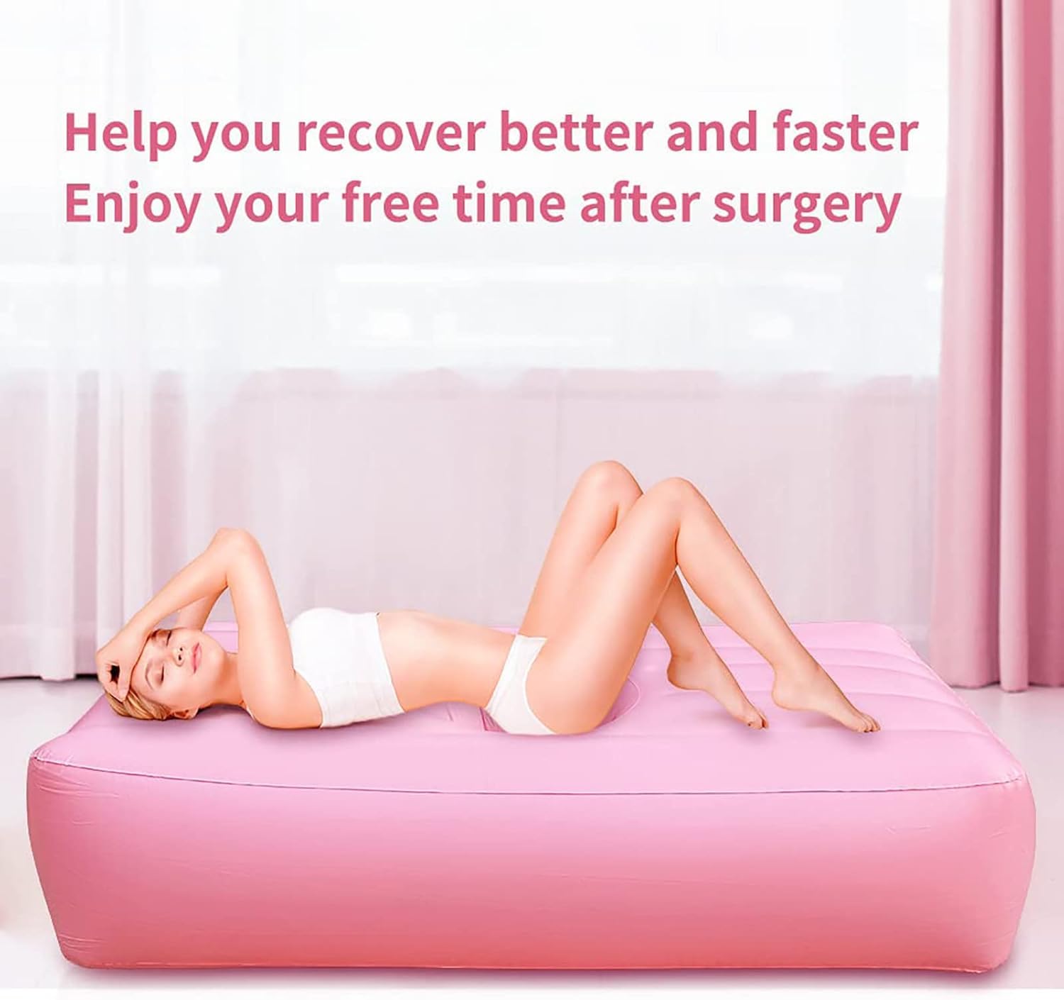 thicvalley Matelas Gonflable BBL après Chirurgie, Oreiller de lit BBL après Chirurgie pour Les Fesses, lit de récupération brésilien avec Trou pour Dormir après Une Chirurgie des Fesses