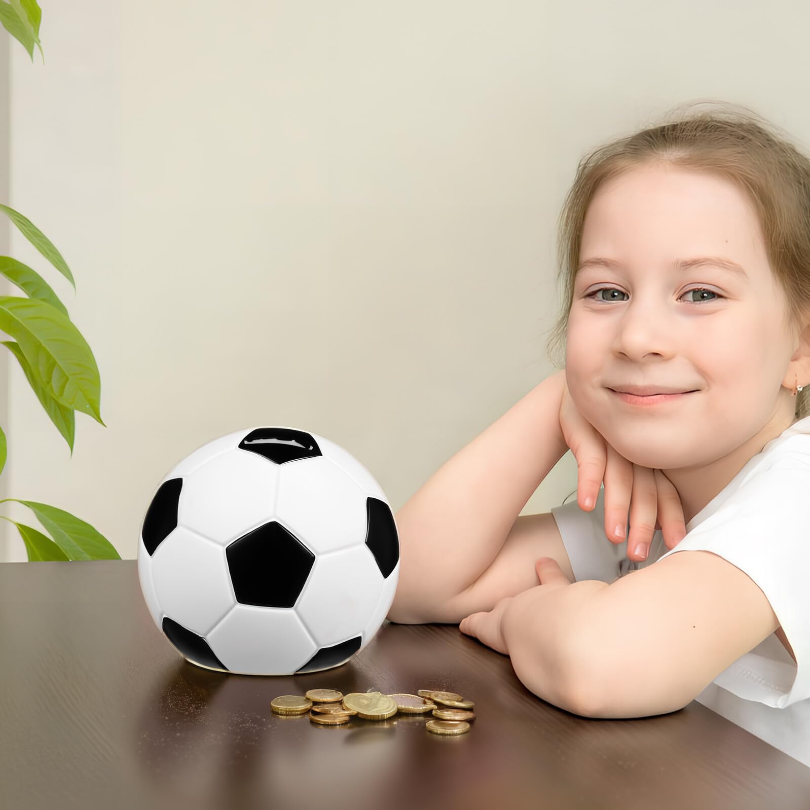 Salvadanaio a Forma di Pallone in Vinile per Ragazzo Ragazza