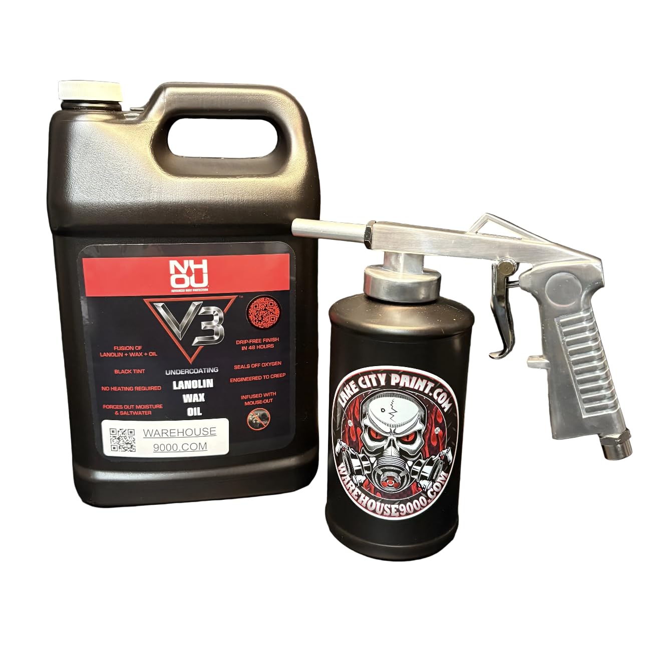 NH Oil V3 Standard Economy Undercoating Spray Gun Kit (1 B Quart Bottle)
