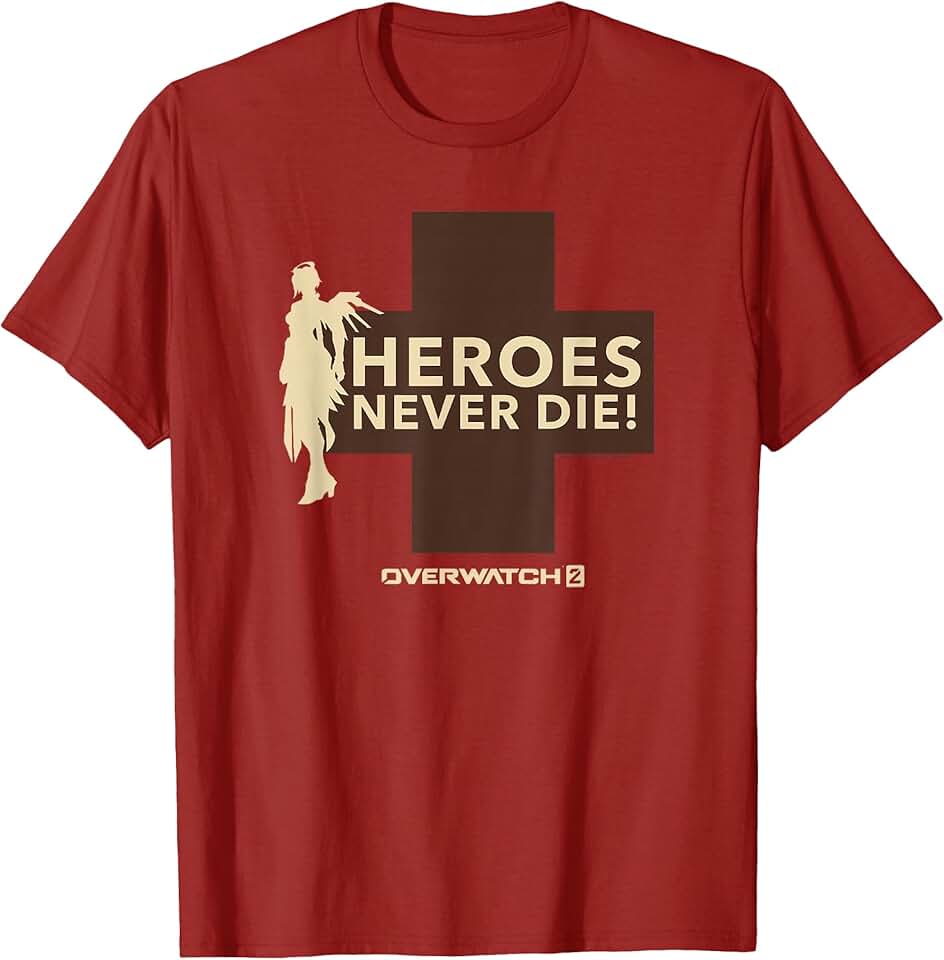 Overwatch 2 Mercy Heroes Never Die! Logo T-Shirt OEKO-TEX STANDARD 100