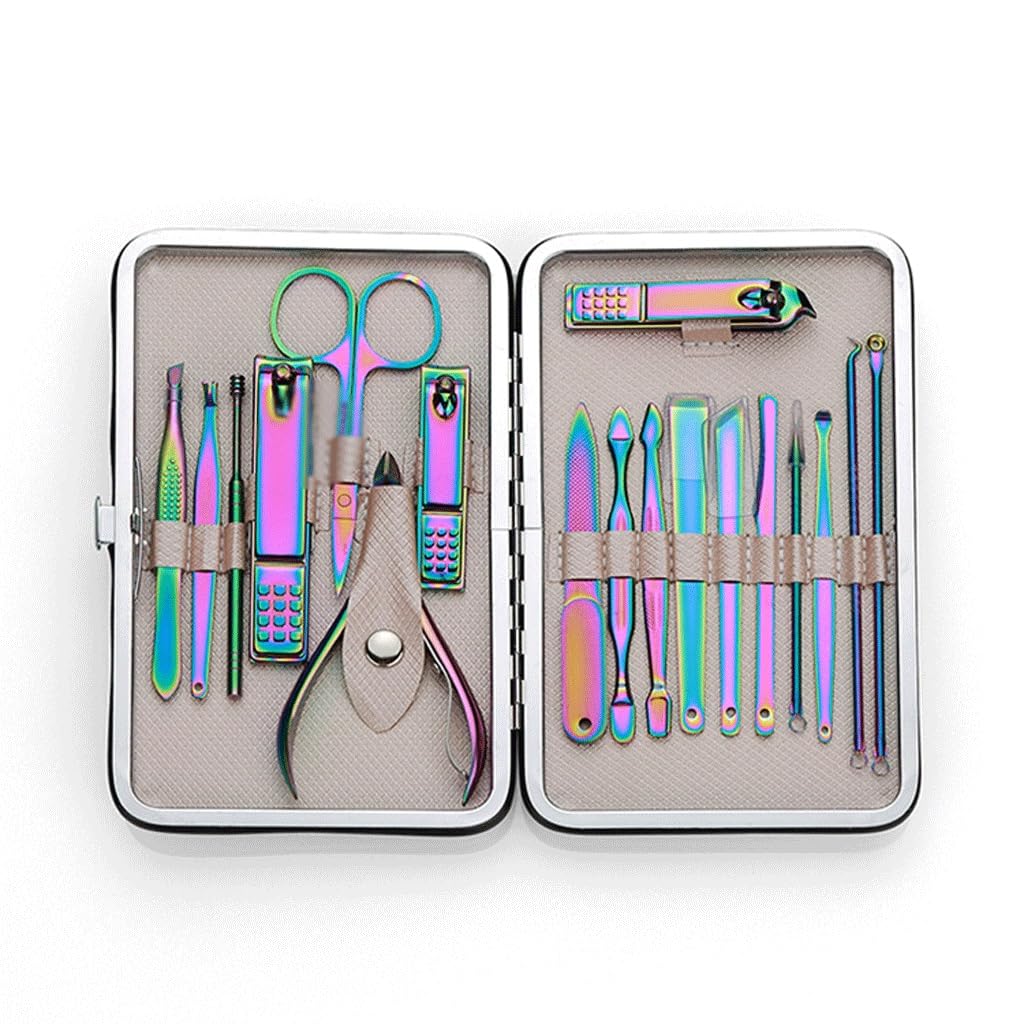 Colorful Nail Clipper Set Color Changing Nail Clippers 18 Piece Set Nail Enhancement Tool Set