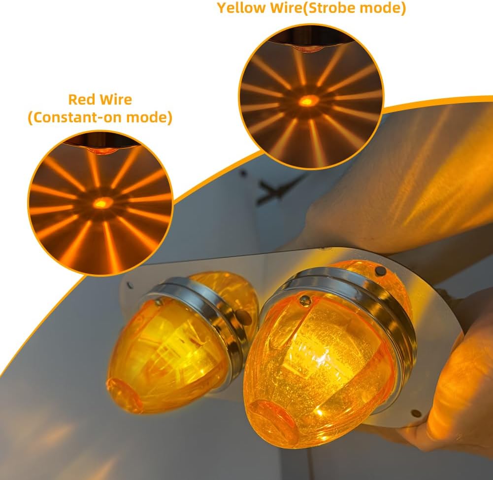 For Peterbilt 359/379/389 W900L Cab Dome Light Panel Frame Kits Amber Watermelon Light Bracket Kits 12V-24V