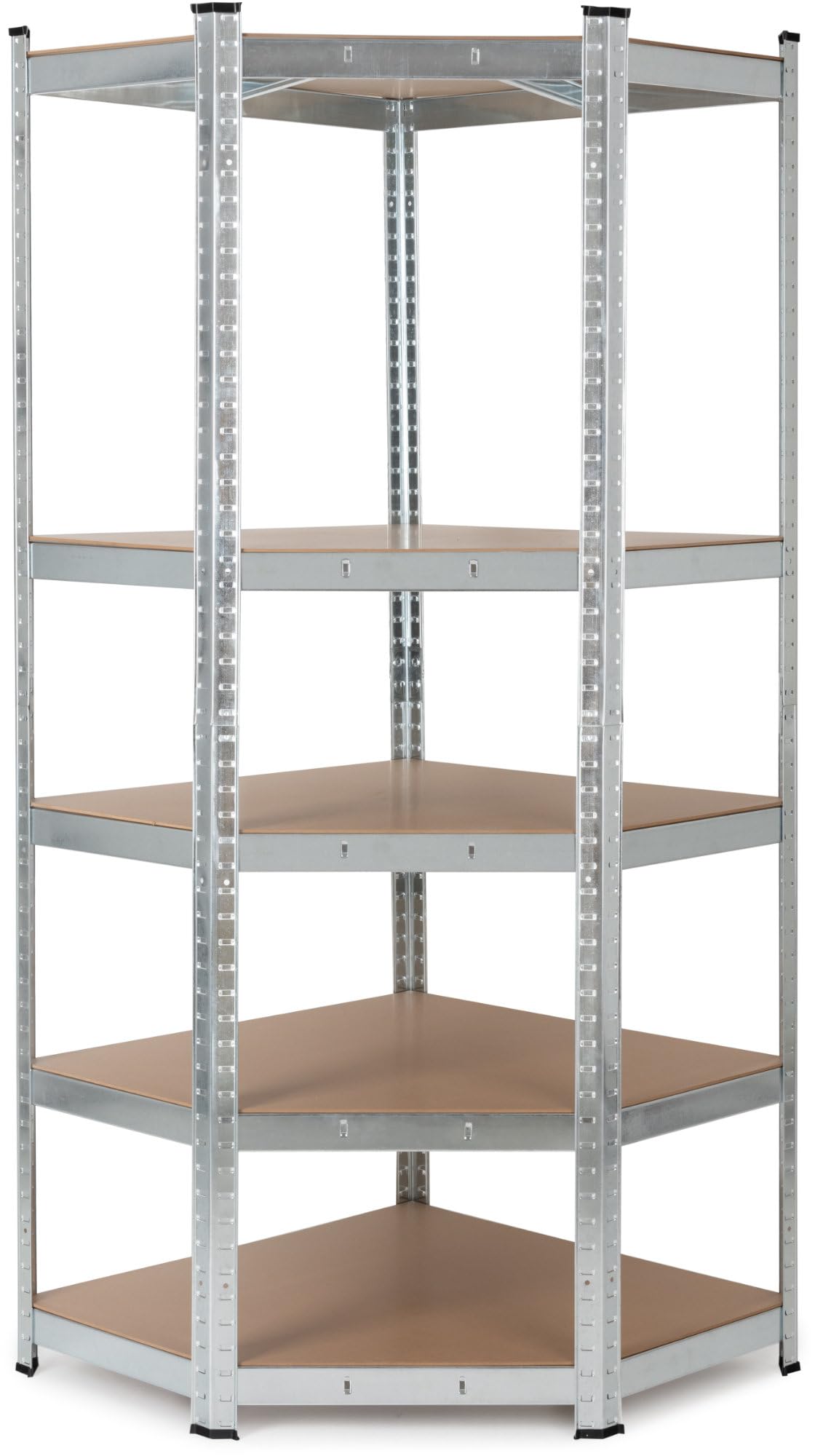 Stagecaptain Estantería Esquinera de Almacenaje Heavyrack con Baldas | Estantería robusta de montaje por encaje para almacenes, sótanos y despensas, Compatible con estanterías HR-175 Heavyrack