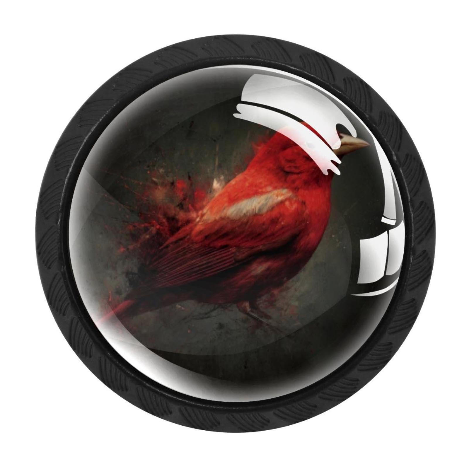CHENZZZZ 4 Pack Red Bird Drawer Knob Cabinet Hardware