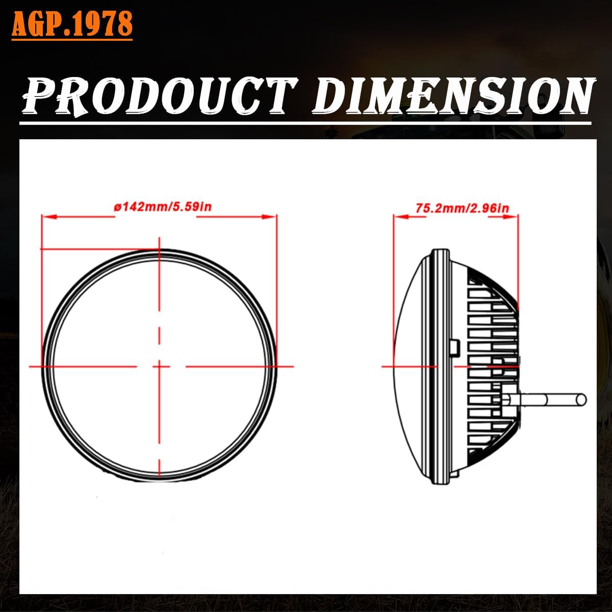 2PCS 5.75" 5-3/4" Par46 H5001 Led Headlight for Unity Spotlight, Round Pods for Truck Offroad Replacement Sealed Beam Projector 36W Led Work Light