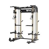 MAJOR FITNESS F22 Power Rack, 1600lbs All-in-One Squat Rack with Cable Crossover, Dual Pulley System, Heavy-Duty Steel Frame, Attachments & Storage for Home Gym Strength Training