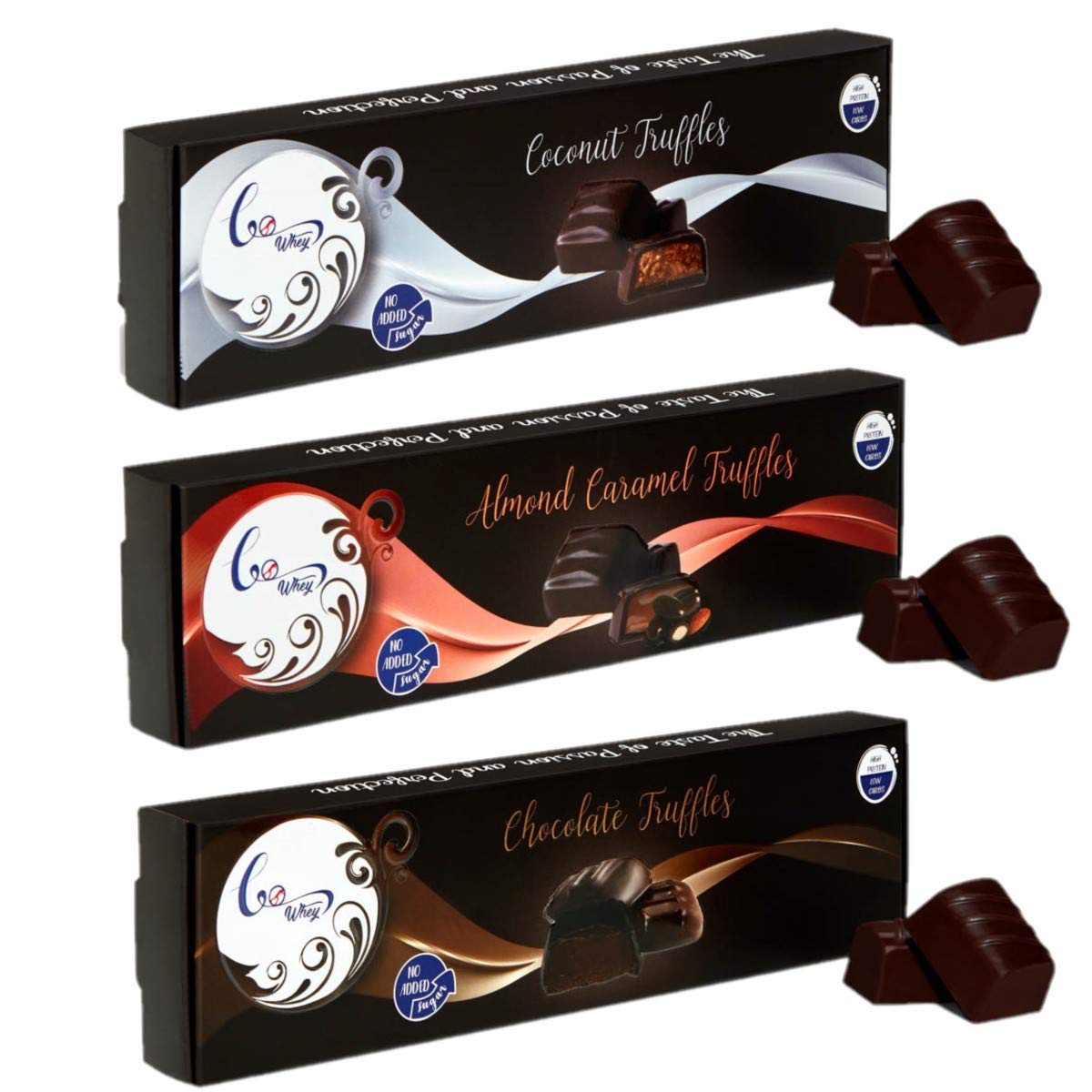 GoWhey - Sugar Free - Keto Friendly - High Protein - Assorted Protein Truffles | All Natural, 50g (Pack of 3)