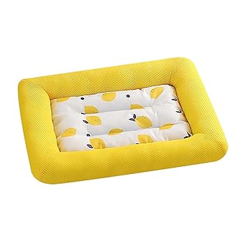 Aswadh Dog Mat Pets Self Cooling Mattress Pad Sleeping Cushion Yellow 45x37CM 5kg