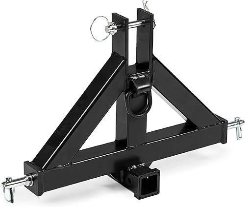 Titan Attachments Adaptador de receptor de remolque HD de 3 puntos de 2 pulgadas para tractores de categoría 1, compatible con enganche rápido,