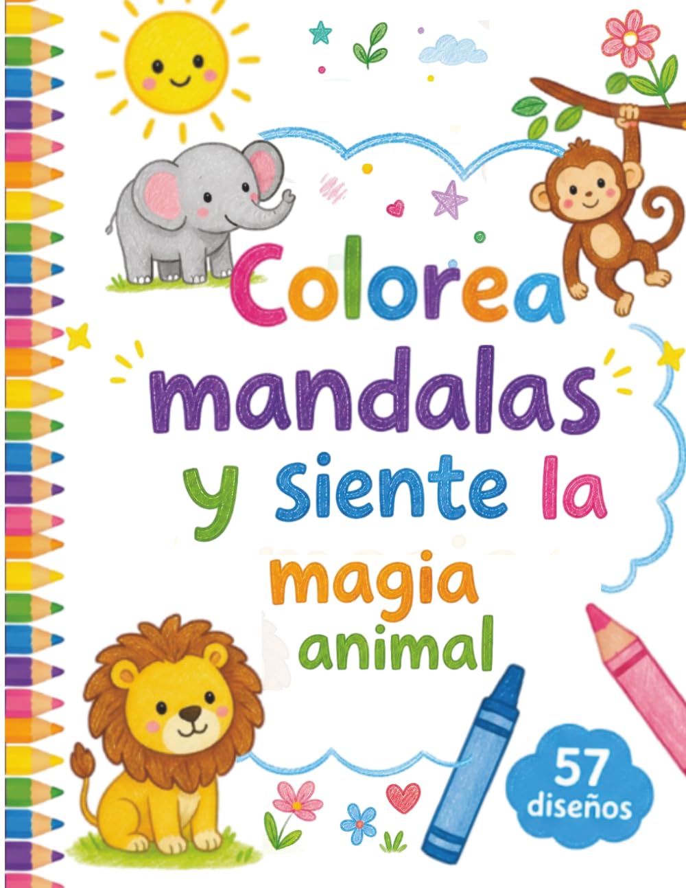 Mandalas de animales para colorear: ¡Pinta y aprende! Ejercicios de motricidad, datos asombrosos y atención plena.