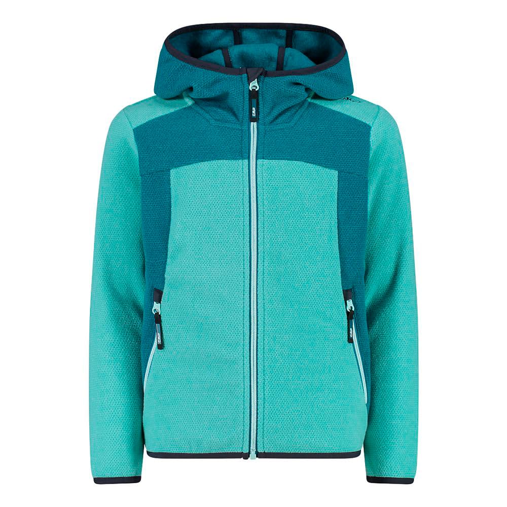 CMP Girls' Knitted Tech Fleece Jacket with Fixed Hood Unisex – Children and Teenagers