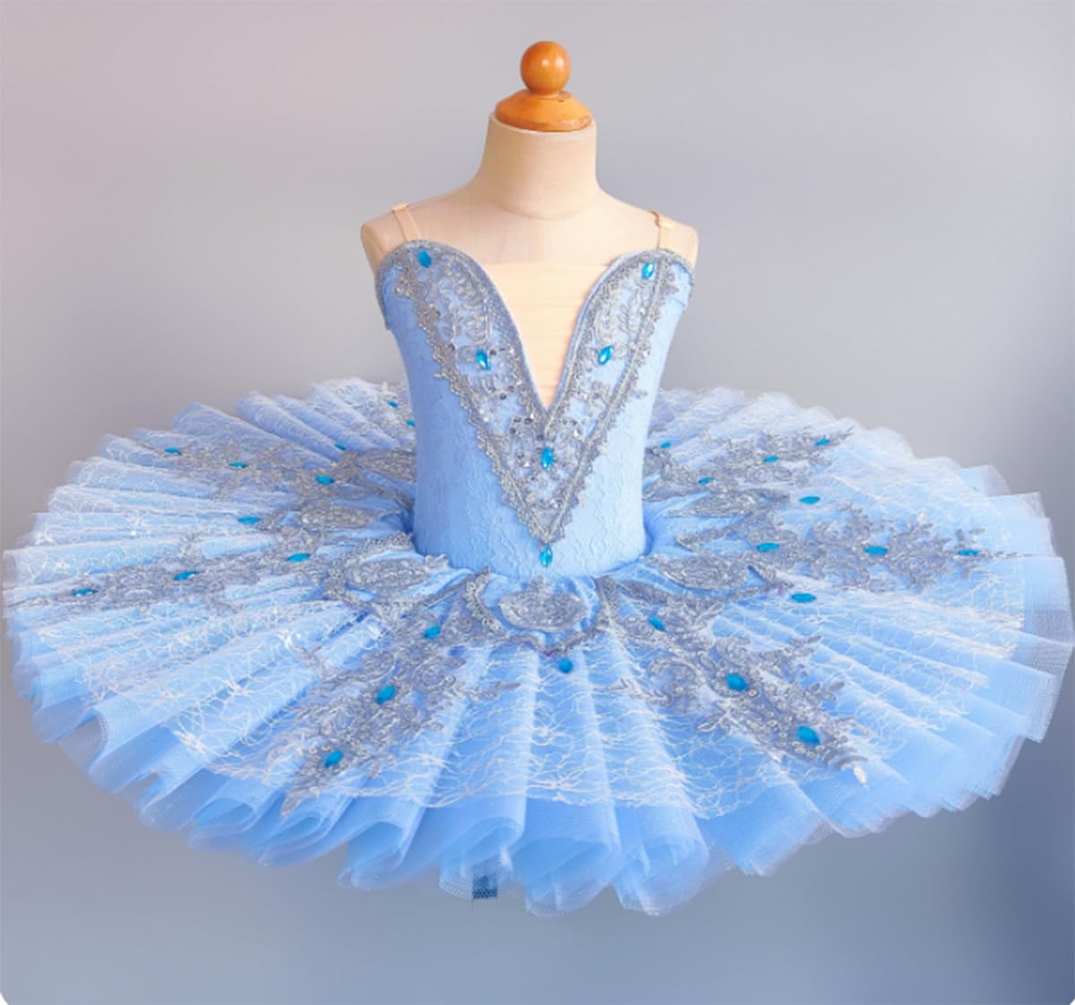 tutù da Balletto per Bambine Costume da Principessa Ballerina Elegante Abito da Balletto con tutù Body da Ballo con Gonna Abito da Allenamento E Spettacolo(120Cm)