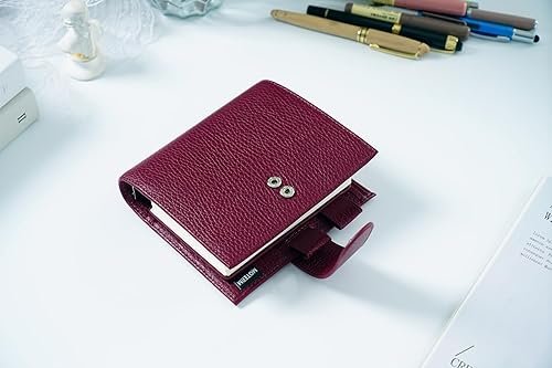 Miniatura 7 de Moterm Pocket Luxe - Planificador de anillos  Organizador de carpeta de cuero genuino (anillo de 1.18 pulgadas, diseño de remolacha de guijarro