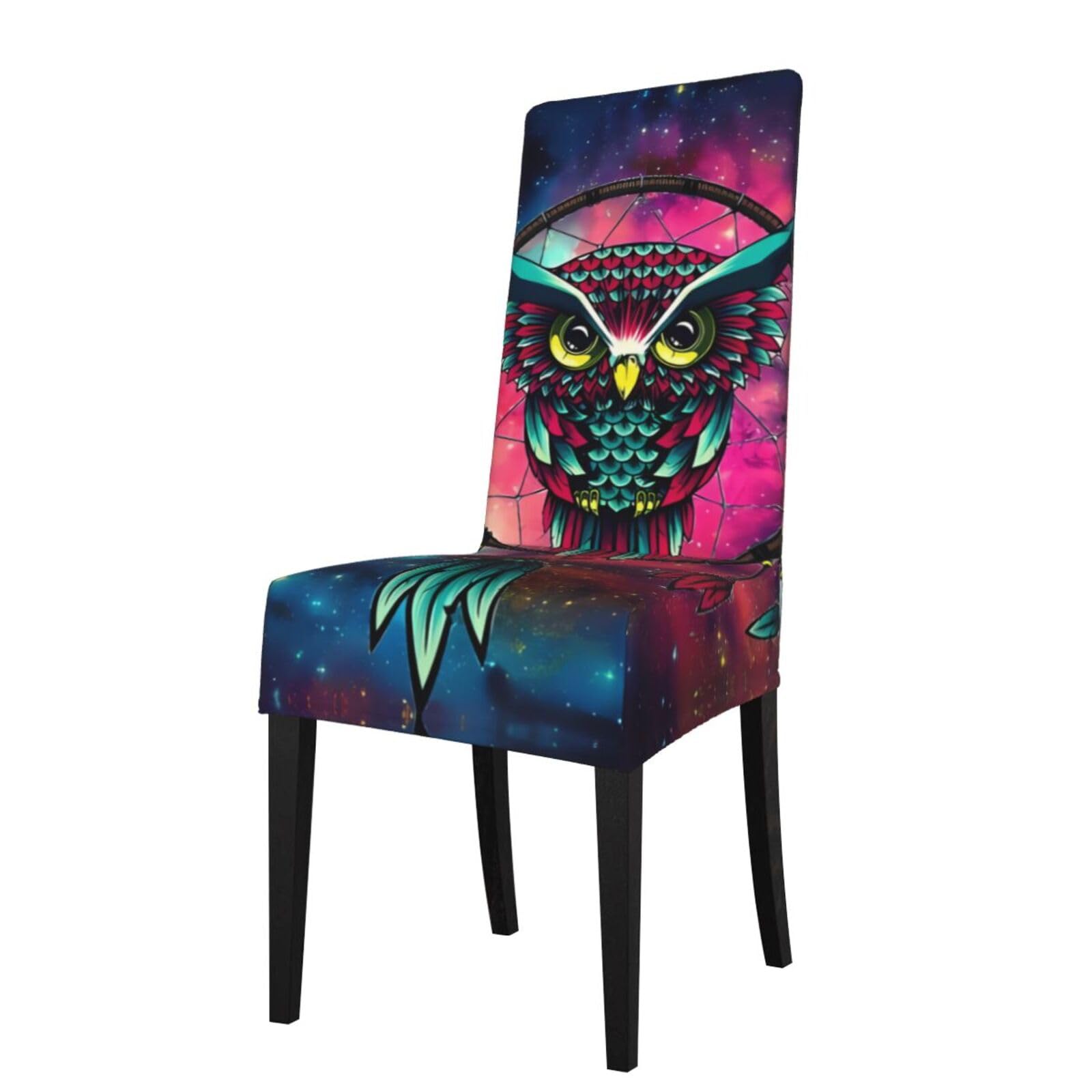 YYHHAOFA Owl Prints Protection Cover for Dining Chair - Stretch Slipcovers, Easy Refresh for Your Dining Room & Event Decor