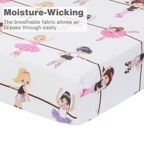 Vista 230 de EVERYDAY KIDS - Sábana bajera para cuna, 100% micro fibra suave, transpirable e hipoalergénica, se adapta al colchón de cuna tamaño estándar de 28