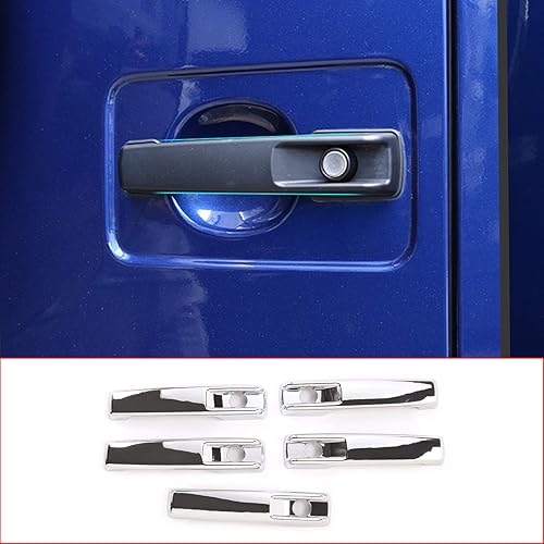 ABS Car Exterior Door Grab Handle Cover Trim for Mercedes Benz G Class W463 G500 G550 G63 2019 2020 Auto Accessories (Shiny Silver) brillante