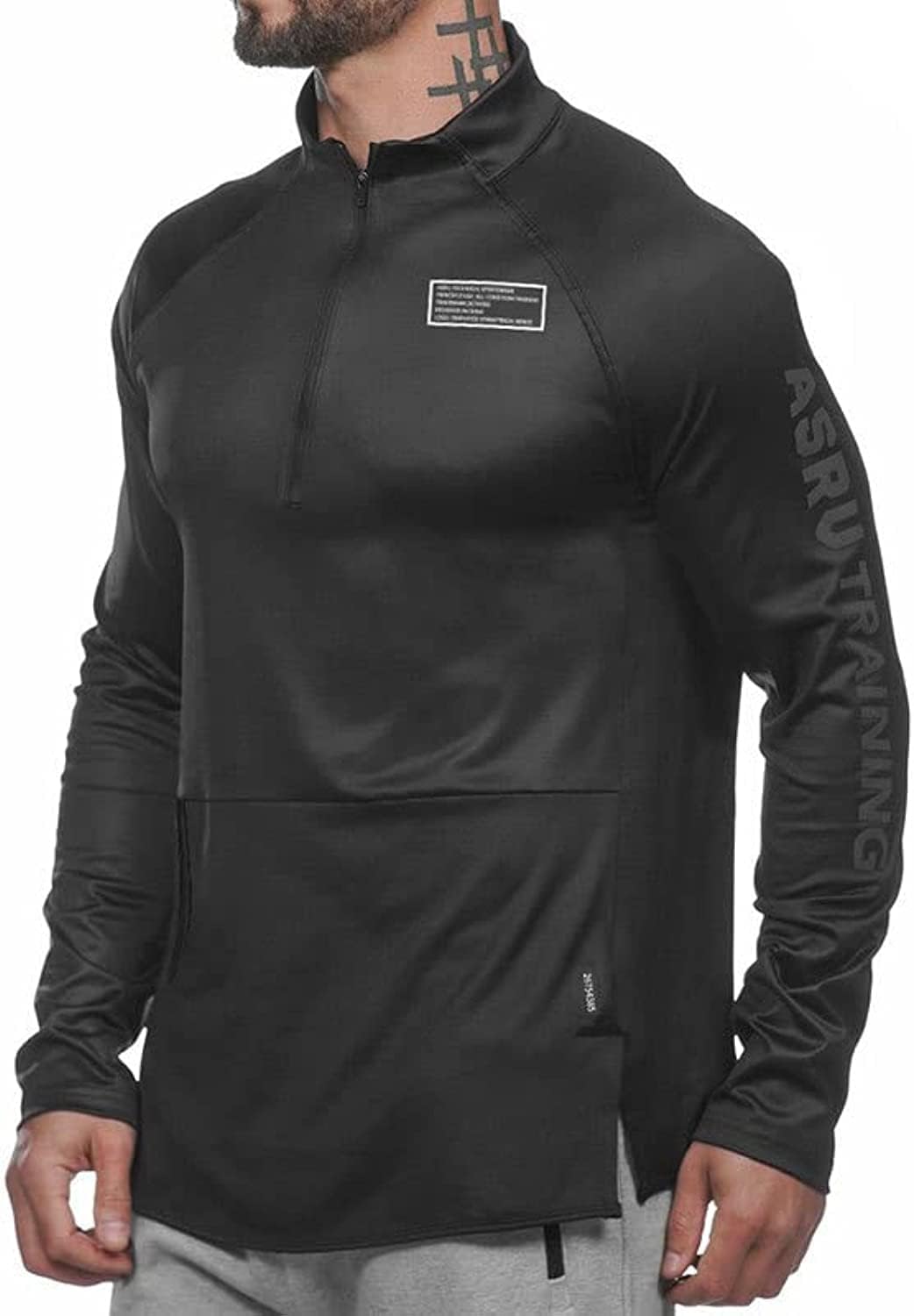 WilliamcardinMen's Long Sleeve Athletic Shirts 1/4 Zip Pullover Quick Dry Active Sports Sweatshirt Performance Active Shirts for Running Workout Gym