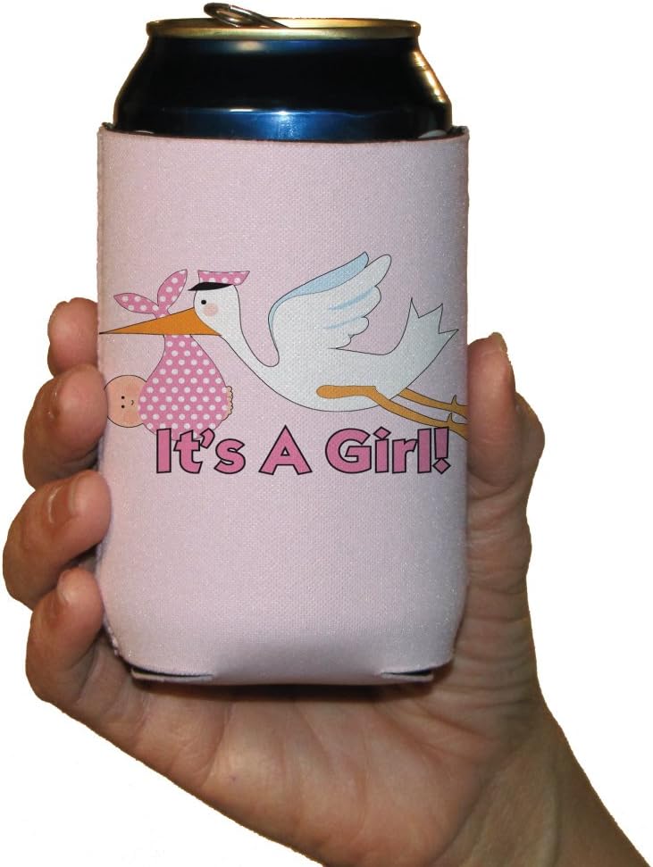 VictoryStore Can and Beverage Coolers - New Baby It's A Girl, Set of 6 Different Designs