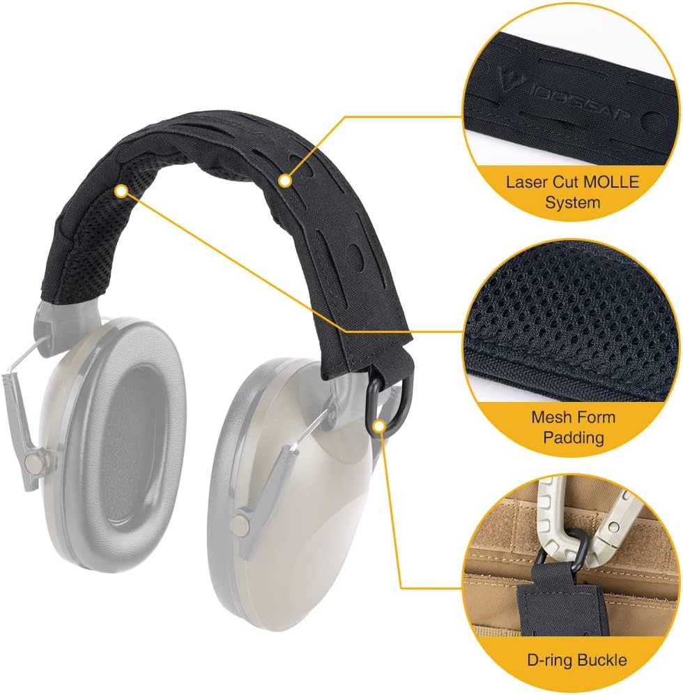 IDOGEAR Tactical Headset Cover Modular Advanced Earmuff Headband Protection Cover for All General Earmuffs