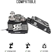 Vista 2 de Servo sin núcleo de 83.8 lbs, servo de alto par de torsión de 8.4 V, engranaje de metal completo servo RC con IP67 impermeable y soporte magnético
