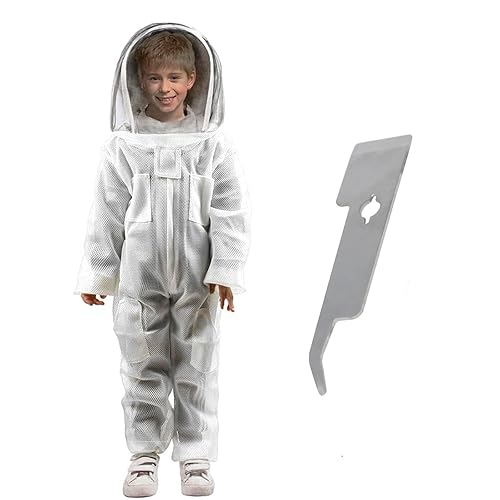 Miniatura 1 de Traje de apicultura ventilado, traje de apicultor espacial de algodón para niños con guantes (M-3'4''to3'9'')