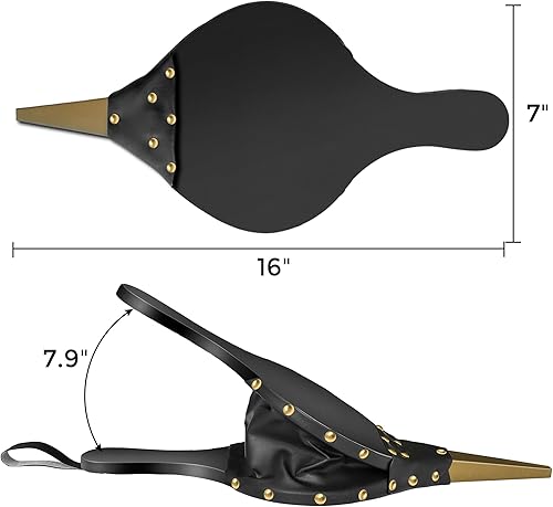 Miniatura 2 de AMAGABELI GARDEN & HOME Fuelle de chimenea de 16 x 7 pulgadas, boquilla grande de madera fundida para acampar al aire libre, barbacoa, parrilla,