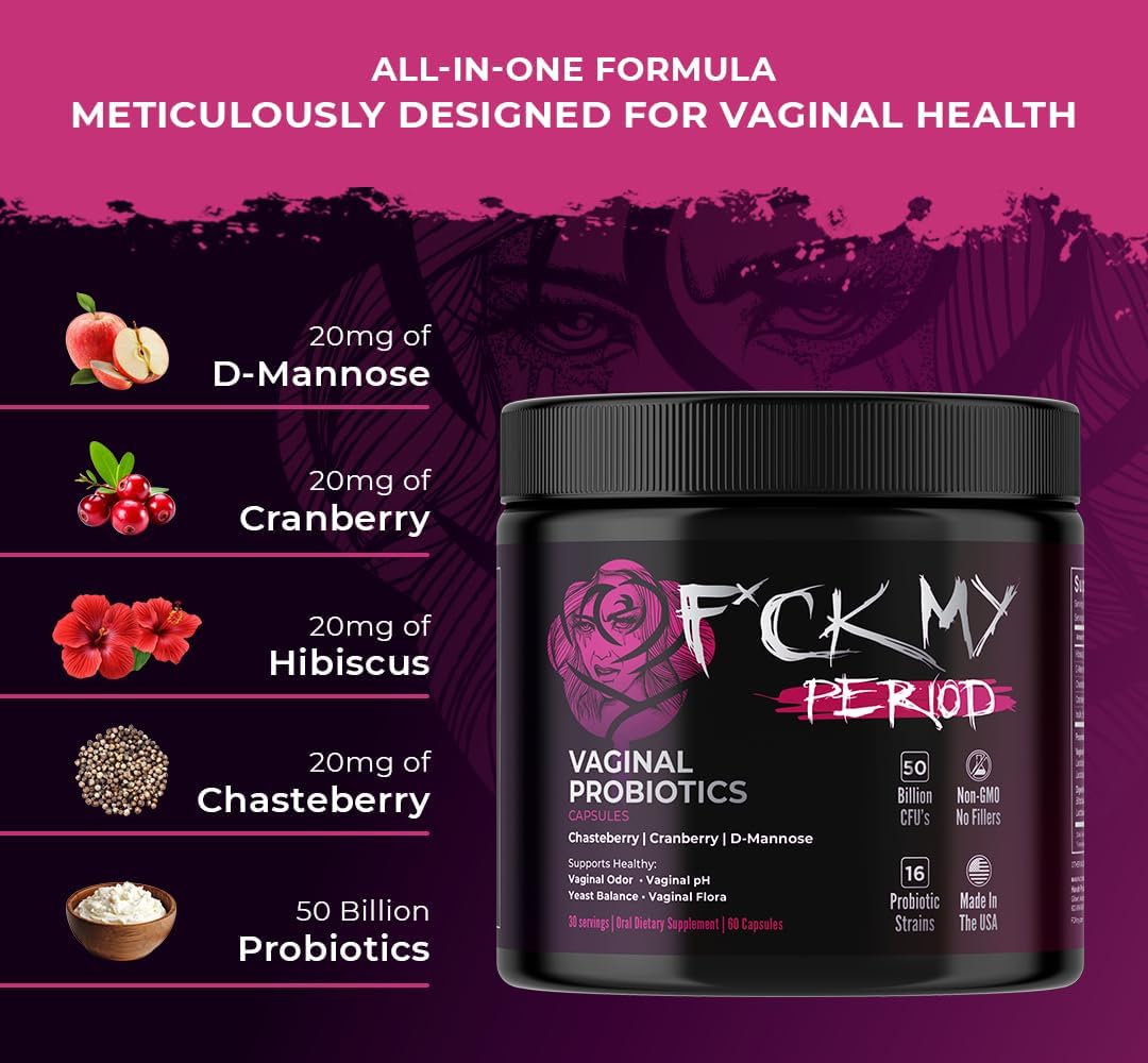 Period Vaginal Probiotics for Women | Womens Period Probiotics Viginal Probiotic | Women’s Probiotic for PH Balance & Vag Health | Prebiotics for Gut, UTI, & Vagional Health(3 Pack)