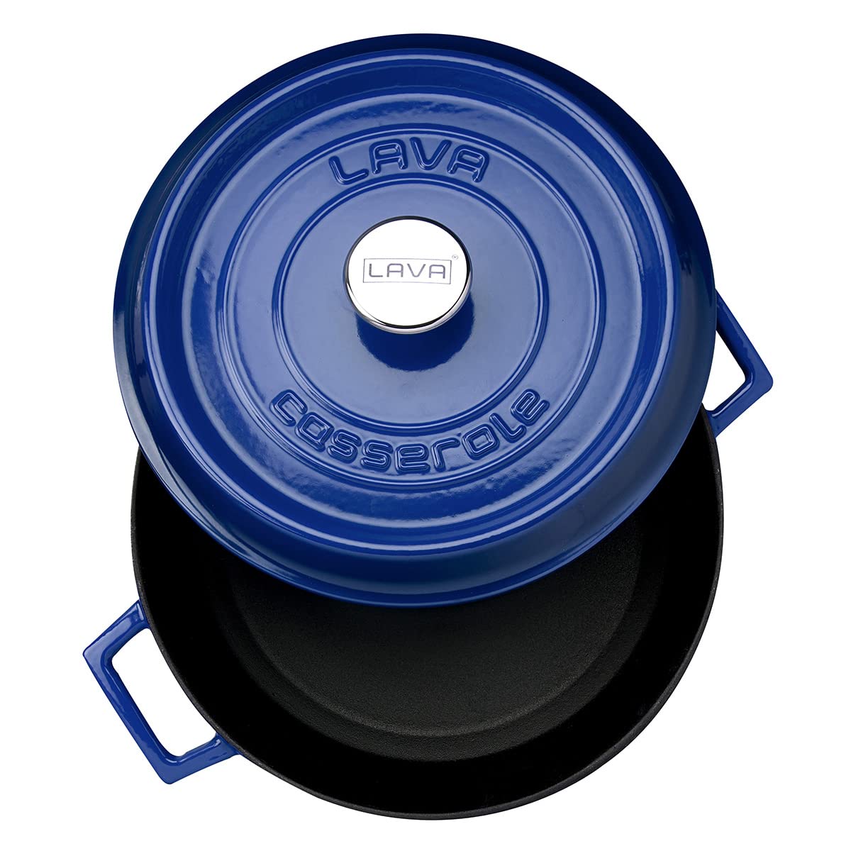 Lava Signature Enameled Cast-Iron Round Dutch Oven - 7 Quart Cobalt Blue product thumbnail 4