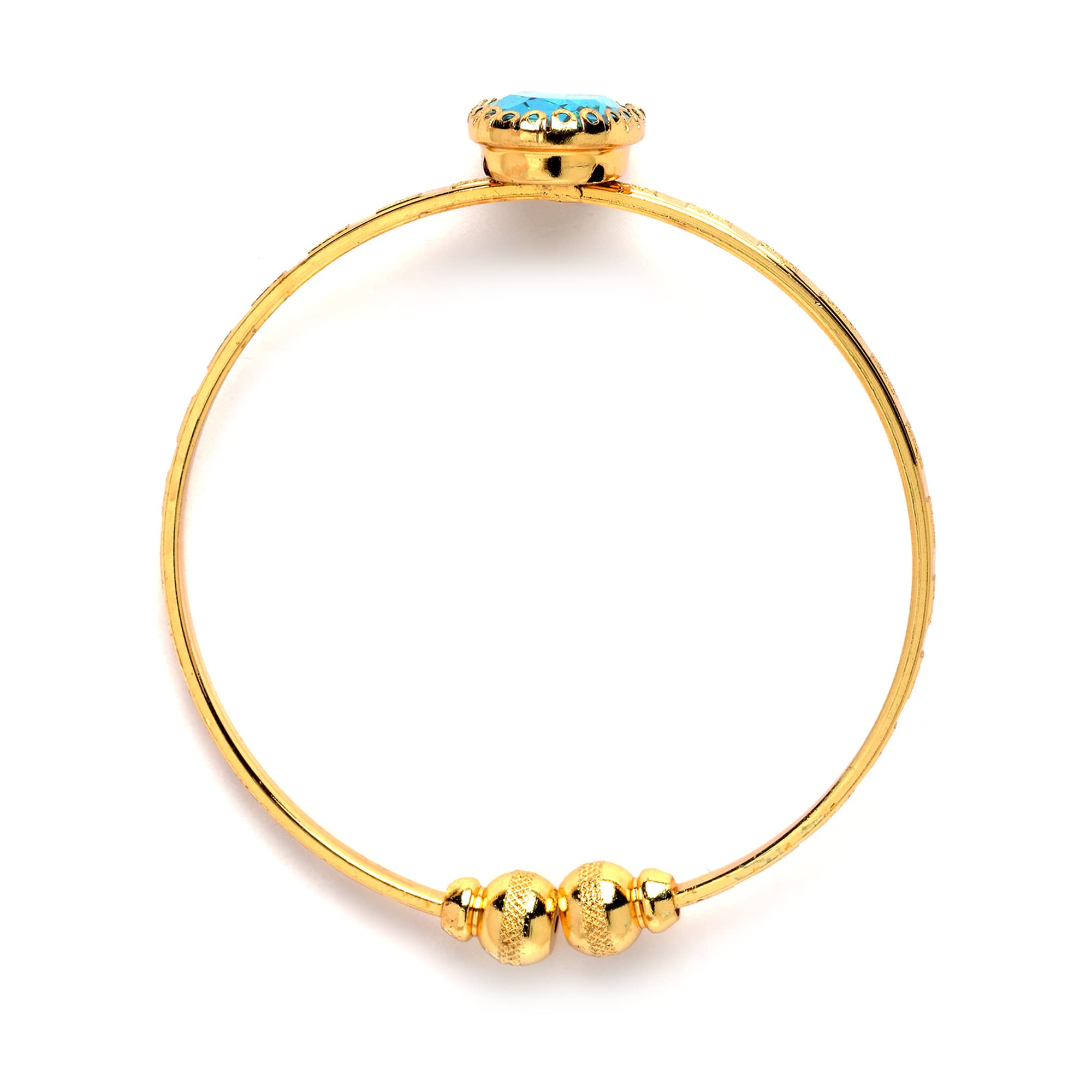 Gold-Plated American Diamond Handcrafted Kada Bracelets Set