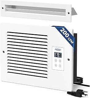 ALORAIR Room to Room Air Transfer Fan, Through Wall Exhaust Fans with Smart Programmed, Integrated Design ThroughWall Vent Fan, 3-Speed with Temperature Sensor, Ideal Wall Fans for Bedroom 200CFM