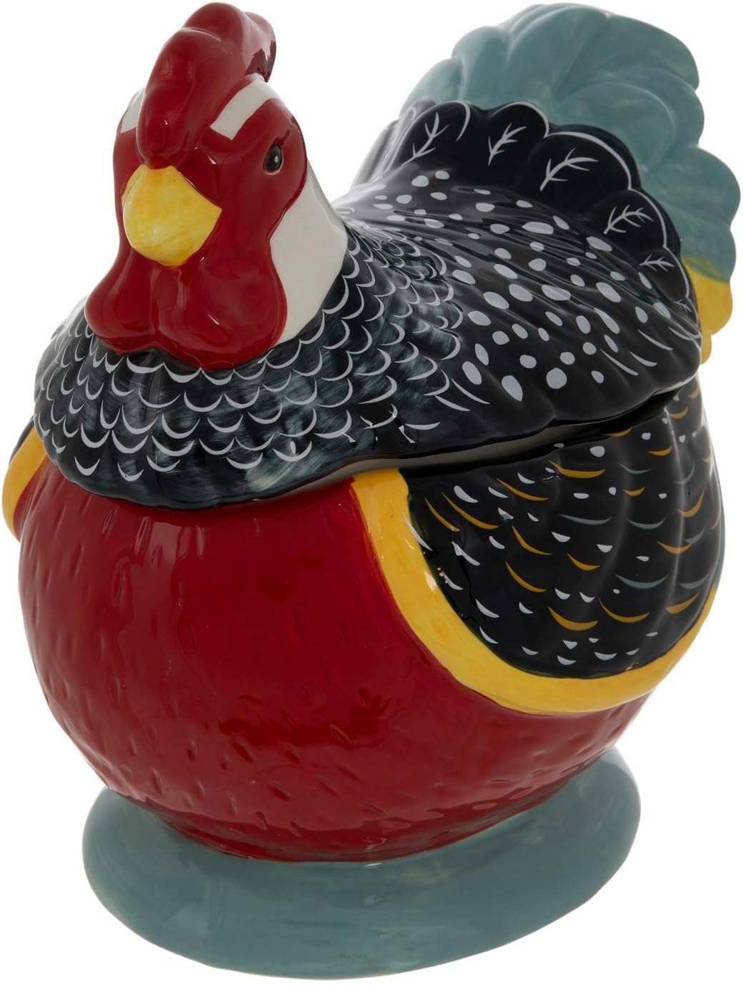 Hobby Lobby Bee Hive Shaped Ceramic Cookie Jar with 3 Bee Figurines, Honey Yellow