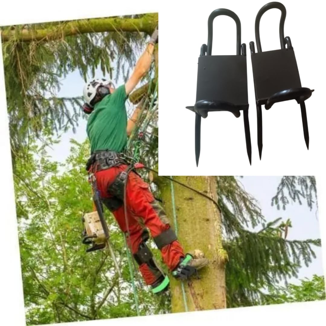 1 Pair Tree Climbing Tools – Heavy Duty Adjustable Climbing Spurs Set, Iron Tree Climbing Spikes for Coconut & Palm Trees, Professional Safety Climbing Equipment (Without Lace)-image-20