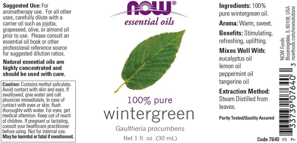 NOW Wintergreen Essential Oil , 1-Ounce (Pack of 2)