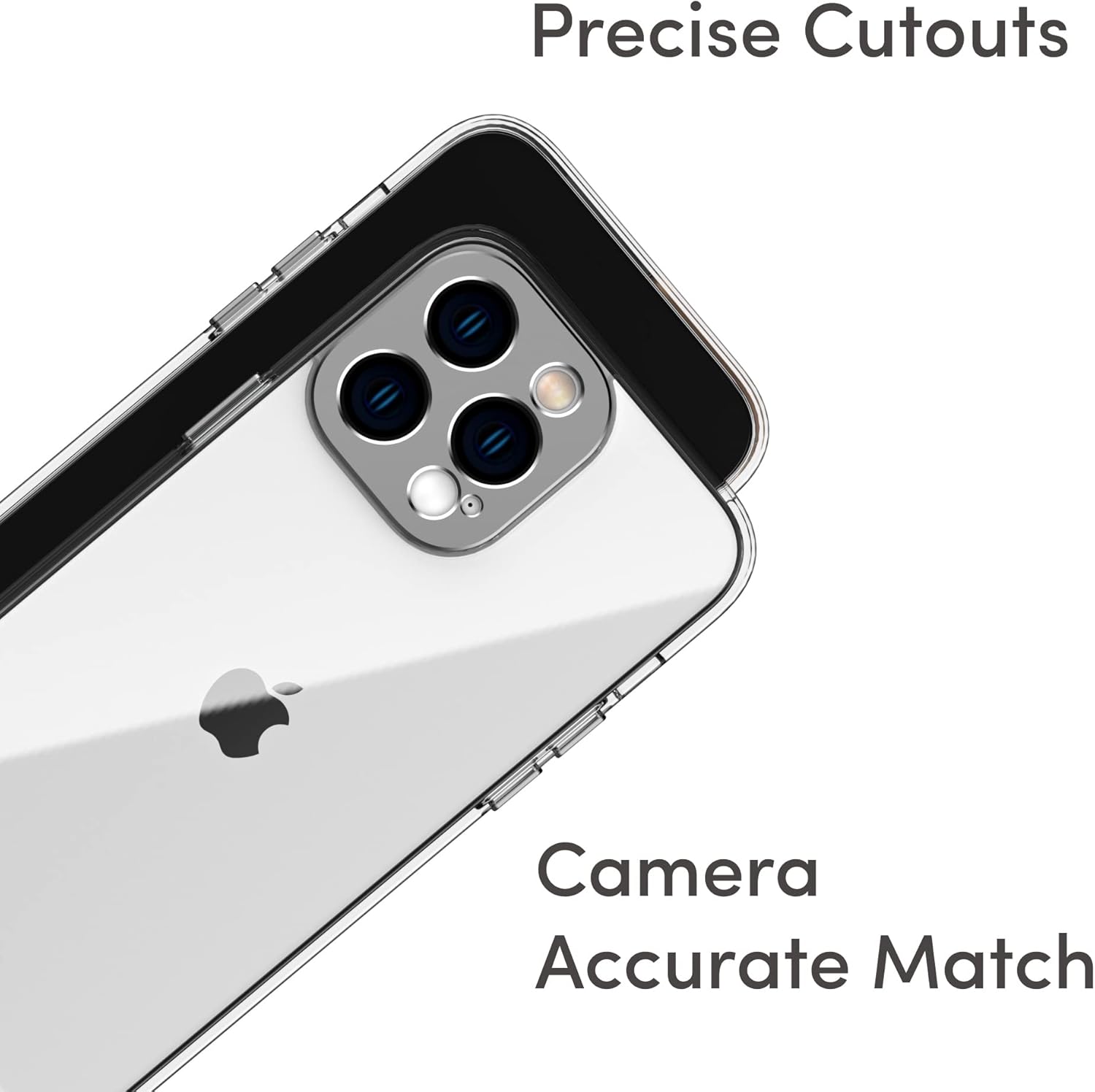 Moshi iGlaze Shockproof Clear Case with Aviation-Grade Aluminum Lens Protection and Buttons Protector, Slim Anti-Yellowing Technology Case for iPhone 14 Pro Max 6.7 Inch 2022, Meteorite Gray