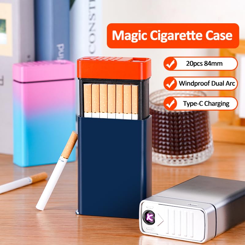 magic cigarette case Amazon.com: Cigarette Case with Dual Arc Lighter 20pcs 84mm Regular/King  Size Cigarettes Box Built-in USB Electric Rechargeable Flameless Windproof  Lighter Magic Cigarette Box ﻿ (Black-White) : Health & Household