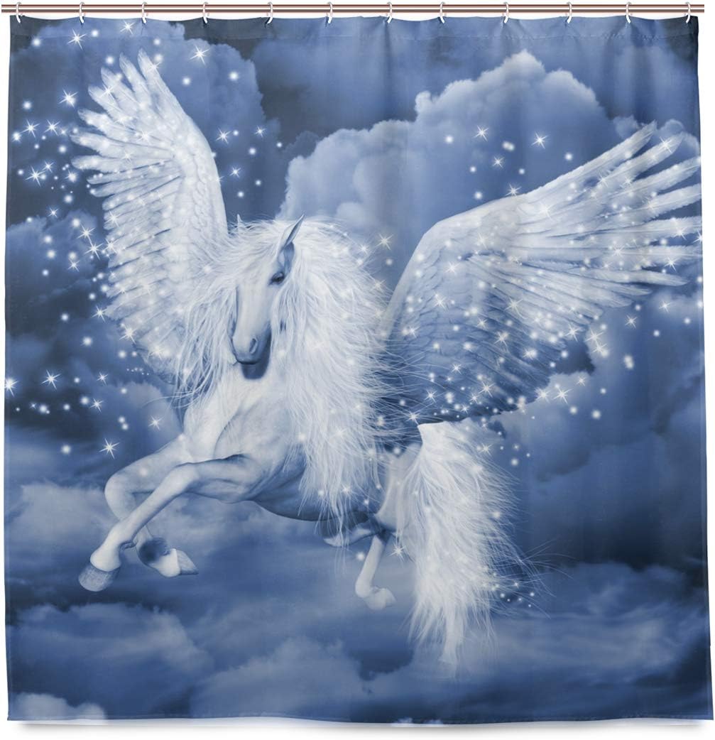 Bathroom Shower Curtain Waterproof Polyester Fabric 72x72 Inches Set