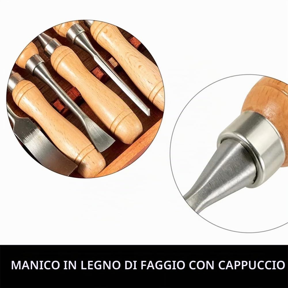 NEWFUN Scalpelli Per Legno – 12 Pcs Set Pro Per Intaglio