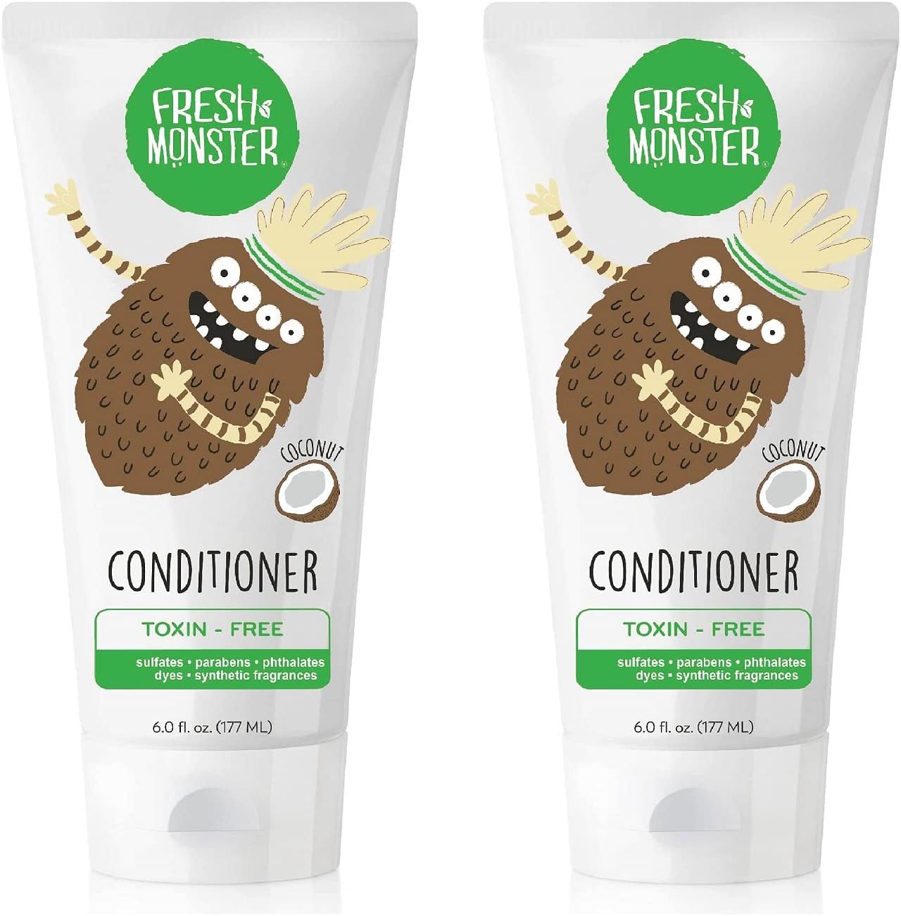 Fresh Monster Natural, Toxin-free Kids Hair Conditioner, Strawberry Smoothie, 2 count, 6 ounce
