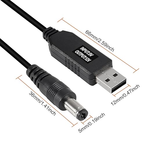 Miniatura 4 de AITRIP Cable de alimentación USB a CC de 5 V a 12 V, 8 conectores de enchufe intercambiables adaptadores para enrutador, mini ventilador y altavoz