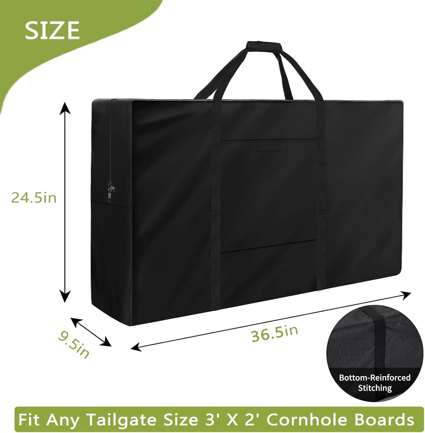 Cornhole Carrying Case,3' X 2' Cornhole Bag Carrying-Case,Weatherproof Cornholes Board Carrying Cases - Includes 2 Pockets & Padded Shoulder Strap(Tailgate Size)