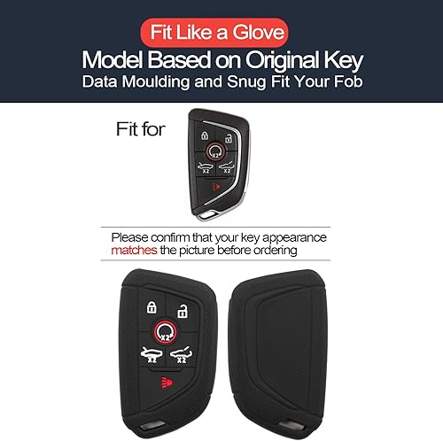 Miniatura 2 de 2 piezas compatibles con Chevrolet Corvette Smart 6 botones llavero funda protectora llavero entrada sin llave soporte remoto