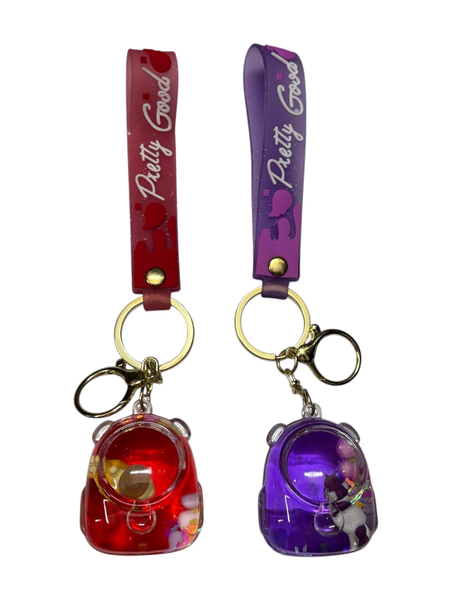 サプライ・アクセサリ・グッズ 778 bu ODXO Cute Bear Backpack Liquid Glitter Keychain Combo with 'Pretty