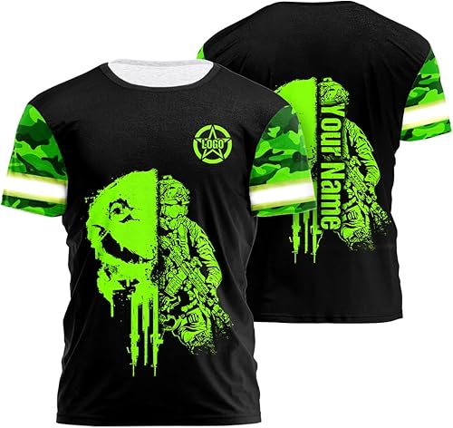 Matedecor Camisa militar de alta visibilidad para hombres, camisas de seguridad, cintas reflectantes con nombre personalizado, ropa de trabajo para