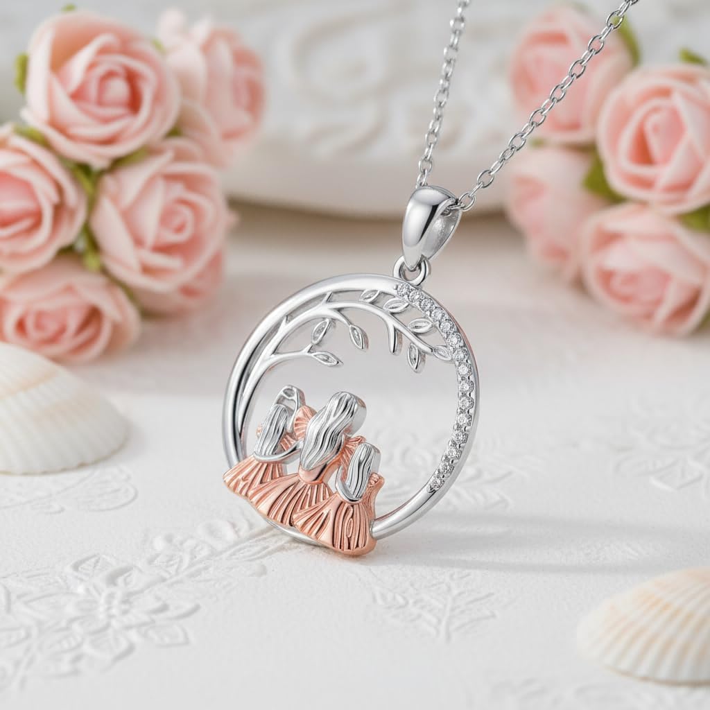 POIUY Birthday Gifts for Mom Mother daughter Necklace I Love You Love Jewelry Gifts for Mom Grandma Wife Daughter Her