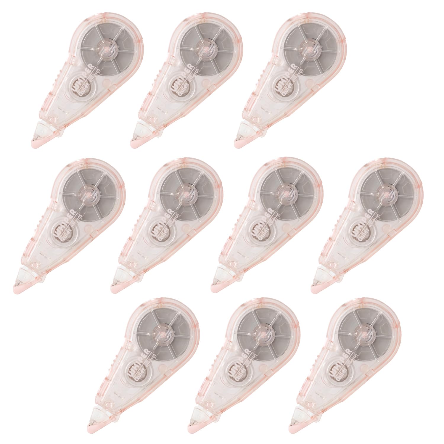 Plus Whipper Quiet Correction Tape, Pink, Pack of 10