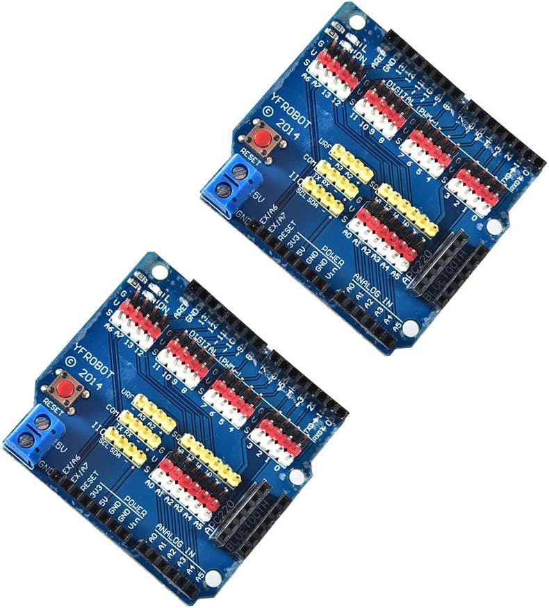 Comimark 2Pcs V5 Sensor Shield Expansion Board Shield for Arduino UNO R3 V5.0 Electric Module
