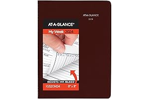 AT-A-GLANCE 2024 Office Planner, DayMinder, Quarter-Hourly Appointment Book - 8 x 11 Inches, Burgundy