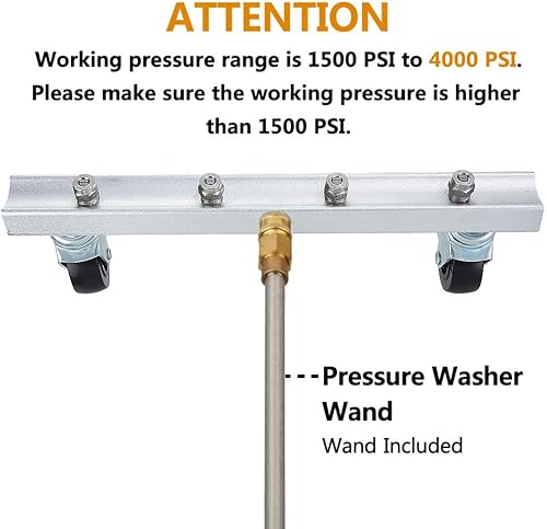 Miniatura 2 de Twinkle Star Limpiador de tren de rodaje de hidrolavadora de 16 pulgadas, escoba de agua para debajo del automóvil con varilla de extensión recta de