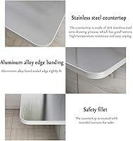 Vista 6 de Escritorio plegable de pared de mesa de hojas descendentes Mesa de comedor plegable Mesa de comedor de acero inoxidable Escritorio de estación