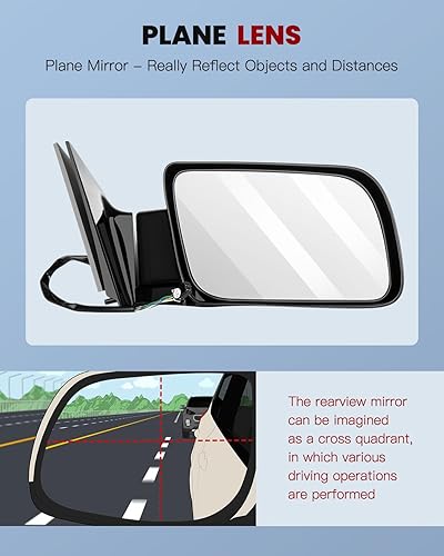 Miniatura 6 de cciyu Espejo de puerta derecho del lado del pasajero, espejo eléctrico para el lado del pasajero 1988-1998 para Chevy para GMC Pickup Truck